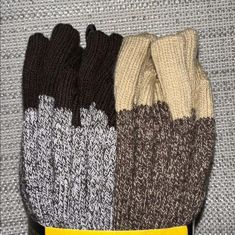 STANLEY Heather Tan Brown Cushioned Soft Cotton Blend Work Boot Socks 4 pk